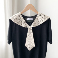 镂空蕾丝外搭装饰薄款短款春夏韩版文艺小披肩护颈脖子百搭小坎肩 米白