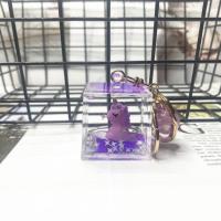 卡通流动水漂浮少女生入油液体五角角星星独角兽儿童书包挂件吊坠 方紫色独角兽