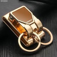 钛合金腰带穿皮带钥匙扣男腰挂式扣创意男士运动裤汽车锁匙扣挂件 BK676金色(不刻字)