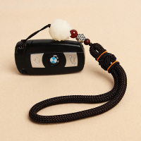 创意手工编织菩提莲花汽车钥匙挂绳 简约男女士手机链 情侣款挂件 菩提莲花-咖啡色挂绳