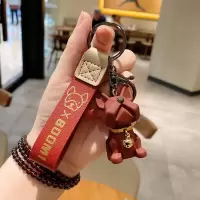 雪纳瑞狗狗高档汽车钥匙挂件钥匙扣男女可爱公仔玩偶书包挂件挂饰 红雪纳瑞狗狗