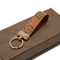 汽车钥匙扣情侣钥匙链系列个性简约手工挂件老花钥匙圈 深棕色