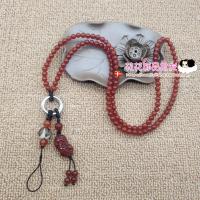 热卖可拆卸玛瑙手机挂绳玉石创意长款挂链挂脖水晶挂件吊坠通用女 貔貅红玛瑙