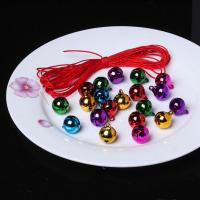 复古纯铜铃铛手工饰品配件儿童节彩色小铃铛手链脚链挂件材料 16毫米彩色铜铃100颗[混色] 送红绳+铁圈