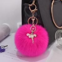 韩国创意流行毛毛球挂件皮草挂件毛绒汽车钥匙扣包包挂饰书包挂件 枚红色