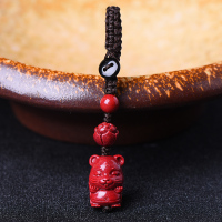 朱砂紫金砂十二生肖鼠牛虎兔龙蛇马羊猴鸡狗猪吊坠钥匙扣挂件 紫金砂款生肖鼠