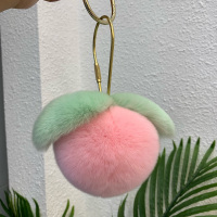 [人间水蜜桃]可爱毛绒桃心包包挂件粉嫩桃子汽车钥匙扣挂饰礼物 青桃