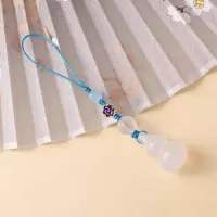 福禄平安天然冰种玉髓玛瑙葫芦手机挂链吊坠钥匙扣挂件男女 冰种玉髓葫芦手机链[白色]