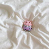 日韩ins卡通粉猪适用airpods3代苹果蓝牙无线耳机套airpods1/2软硅胶保护套创意个性防摔防丢挂件潮 Ai