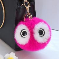 韩国可爱书包毛球挂件皮草包包挂件毛绒汽车钥匙扣挂饰毛毛球挂件 枚红色