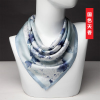 新款丝巾真丝小方巾桑蚕丝防嗮百搭夏天女士围巾春夏时尚护脖领巾 国色天香