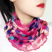 围脖女套头秋冬小丝巾围巾脖套薄款假领子护颈椎防寒保暖韩版百搭 玫红色 烟花粉黛