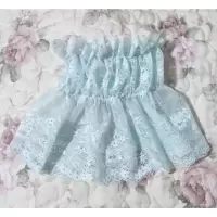 春季防寒蕾丝围脖女套头丝巾百搭弹力脖套薄款护颈衣服内搭假领子 浅绿色 22cm
