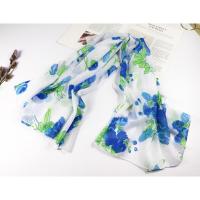 95大尺寸雪纺印花方巾女百搭韩版丝巾包头巾方巾丝巾防晒围巾批发 宝蓝