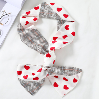 姚晨同款细窄长条小丝巾女洋气时尚百搭丝巾秋冬季领巾围巾 爱心红色