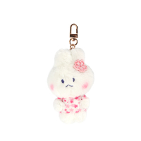软萌兔毛绒挂件可爱兔子钥匙扣书包小饰品公仔挂饰 软萌兔樱花款毛绒挂件(白)