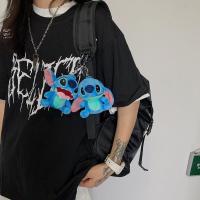 ins书包挂件可爱卡通毛绒公仔蓝色史迪仔汽车钥匙扣小玩偶情侣潮 一对(微笑大笑)