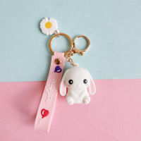可爱小兔子情侣钥匙扣网红公仔书包玩偶背包挂件小饰品包包挂饰女 白色