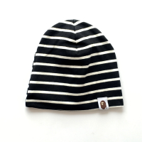婴儿帽子秋冬季纯棉新生儿套头帽宝宝男童网红儿童婴幼儿可爱超萌 黑白条纹 0-48个月 S[建议0-6个月宝宝]