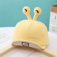 婴儿帽子秋冬鸭舌帽薄款男童鹿角女宝宝可爱超萌遮阳帽棒球帽卡通 浅黄 (螃蟹鸭舌帽) 帽围46-50CM参考年龄6个月-3