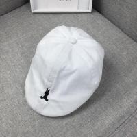 儿童条纹春秋贝雷帽男女宝宝英伦薄款鸭舌帽夏季婴儿帽子棒球帽 小兔-白色 参考年龄2-6岁 主要看头围(48-52cm)