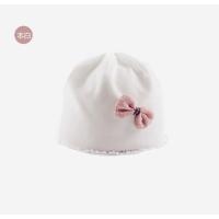 女宝宝天鹅绒纯棉双层胎帽 新生儿初生婴儿儿童帽子春秋冬 本白 0-3个月 均码