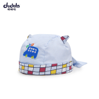 春季儿童卡通薄棉帽子男女宝宝可爱海盗帽婴幼儿棉布帽小孩套头帽 01433 天蓝 帽围46cm:(建议约3-6个月) 年龄