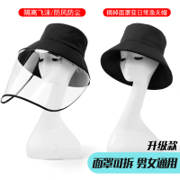 儿童帽子冬隔离头罩幼儿园小学生渔夫帽防尘可拆卸防护帽子 妈妈款渔夫帽(面罩可拆卸) 均码