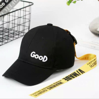 儿童棒球帽子春秋男女童韩版鸭舌帽时尚批宝宝发嘻哈帽活动夏季潮 黑色(GOOD长带) 参考2-8岁(头围48-53cm)