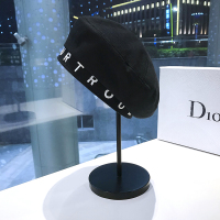 帽子女春秋韩版潮字母贝雷帽英伦复古日系百搭时尚儿童八角画家帽 黑色 儿童款(49-54cm)-可调节