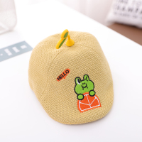 宝宝帽子春秋薄款儿童贝雷帽男童鸭舌帽可爱韩版小童冬天帽子男孩 黄色 建议年龄10个月-4岁 建议头围46-51cm