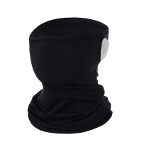 夏季防晒面罩骑行冰丝面巾魔术头巾户外运动遮脸围脖套薄款 黑色