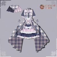 意向金 新款原创 雾隐星河OP lolita打歌服洛丽塔连衣裙 蓝粉 成团可抵尾款 只是意向金