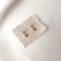 甜心洛丽塔 日常百搭可爱气质镀真金迷你爱心耳钉耳环 无耳洞耳夹 金色|925银镀金[耳钉]|一对价