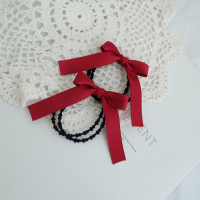 日系少女甜美软妹学院jk发饰红色蝴蝶结双马尾皮筋洛丽塔头绳皮套 酒红一对