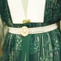 【霜翎阁】汉洋折衷腰带弹力腰链珍珠宫绦洛丽塔汉服大明少女 一只 弹力腰围最大85