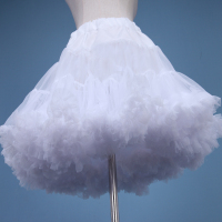 lolita洛丽塔白色纱裙超蓬暴力软纱无骨衬裙半身蓬蓬裙棉花云朵撑