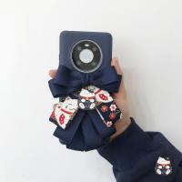 洛丽塔招财猫MATE40/30PRO荣耀手机保护套软壳二次元蓝蝴蝶结 苹果11