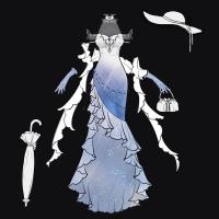 意向金 新款原创 蝶语 II lolita优雅系洛丽塔鱼尾连衣裙 A 成团可抵尾款 只是意向金