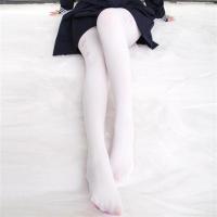 猫爪连裤袜女二次元日系洛丽塔软妹可爱脚印猫咪长筒过膝白色丝袜 樱花连裤袜 均码