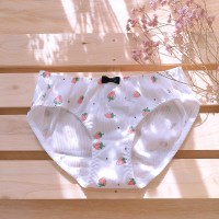 日系洛丽塔少女可爱三角纯棉透气短裤软妹夏季低腰内裤薄款小清新 纯白色 M