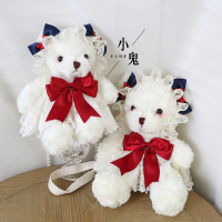 白雪姬手作lolita公仔可爱斜挎包软妹少女兔熊包洛丽塔lo娘软妹包 白雪姬色(40厘米熊包)配帆布链