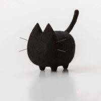 羊毛毡戳戳乐手工diy材料包无脸猫 暹罗 柯基 柴犬挂件折耳猫狗狗 黑色 1号无脸黑猫