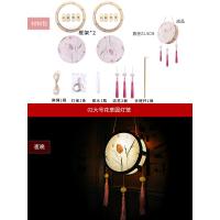 新年幼儿园儿童手工DIY材料包古风宫灯卡通手提花灯小灯笼挂饰 『圆形』原木/白(大)