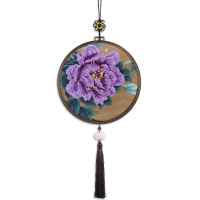 刺绣手工自绣diy材料包十字绣线绣客厅家用小件新中式牡丹花古风 此项勿拍:拍3【拍3个免单一个】（拍下随机发货）