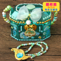 手工diy首饰盒 母亲节儿童钻石画贴画创意制作材料包礼物玩具女孩 杏色 娜希雅（蓝色）
