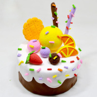 儿童手工diy制作玩具超轻粘土彩色橡皮泥奶油蛋糕材料包 DIY蛋糕材料包巧克力冰淇淋 直径约10CM