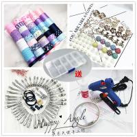 手工发饰材料新手蝴蝶结发饰品配件发夹丝带手工材料包套装A23 A23全套胶枪剪刀酒精胶送配饰盒