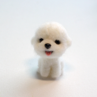 戳戳乐羊毛毡手工DIY打发时间手作泰迪狗皮卡丘羊毛毡材料包 白色泰迪+钥匙扣+工具