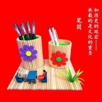 雪糕棒儿童diy手工制作笔筒创意粘贴类 生日礼物幼儿园益智材料包 笔筒-老师对坐